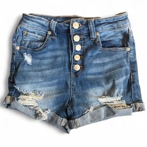 Rue21 Blue Distressed Jean Shorts
